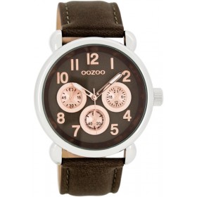 OOZOO Timepieces 42mm Brown Grey Leather Strap C7618